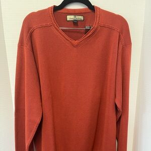 Tommy Bahama Silk Sweater Mens Large Orange Long Sleeve Regular Fit Shirt